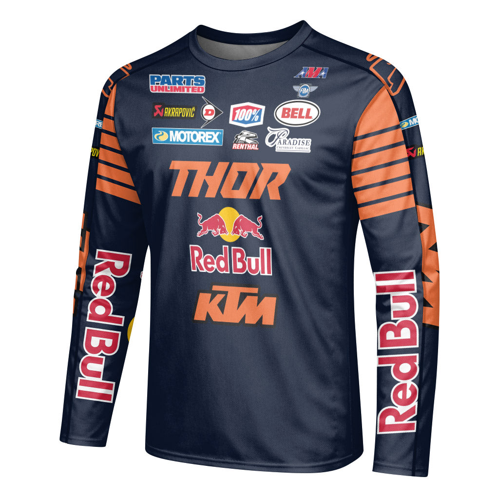 Cooper Webb 2 Thor Orange Blue Long Sleeve Motocross Jersey
