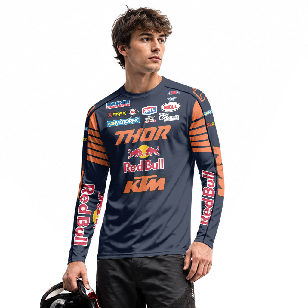 Cooper Webb 2 Thor Orange Blue Long Sleeve Motocross Jersey
