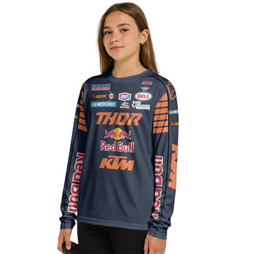 Cooper Webb 2 Thor Orange Blue Youth Long Sleeve Motocross Jersey