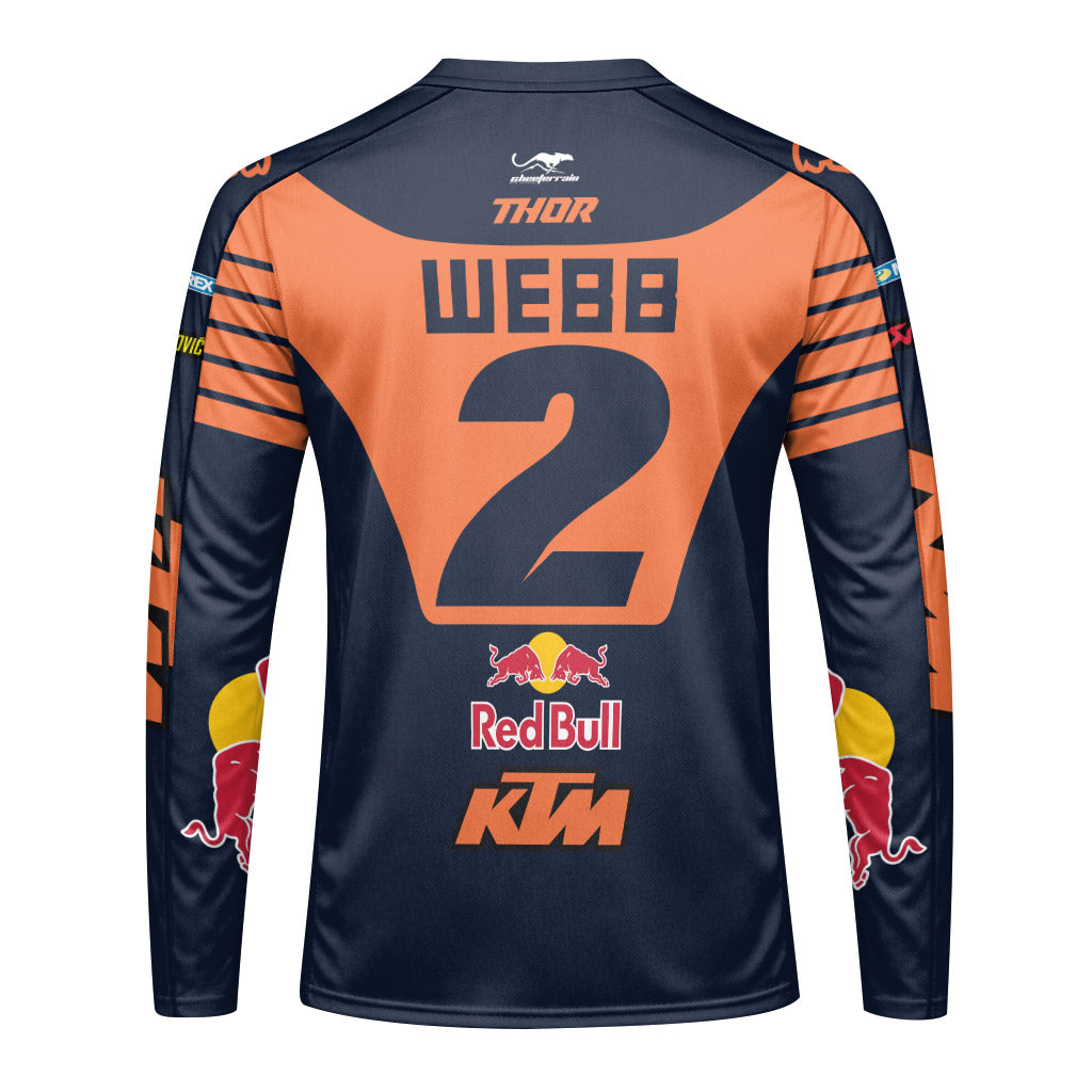 Cooper Webb 2 Thor Orange Blue Youth Long Sleeve Motocross Jersey