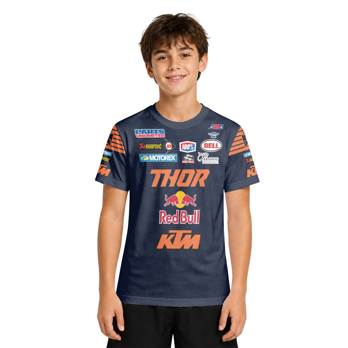 Cooper Webb 2 Thor Orange Blue Youth Short Sleeve Motocross Jersey