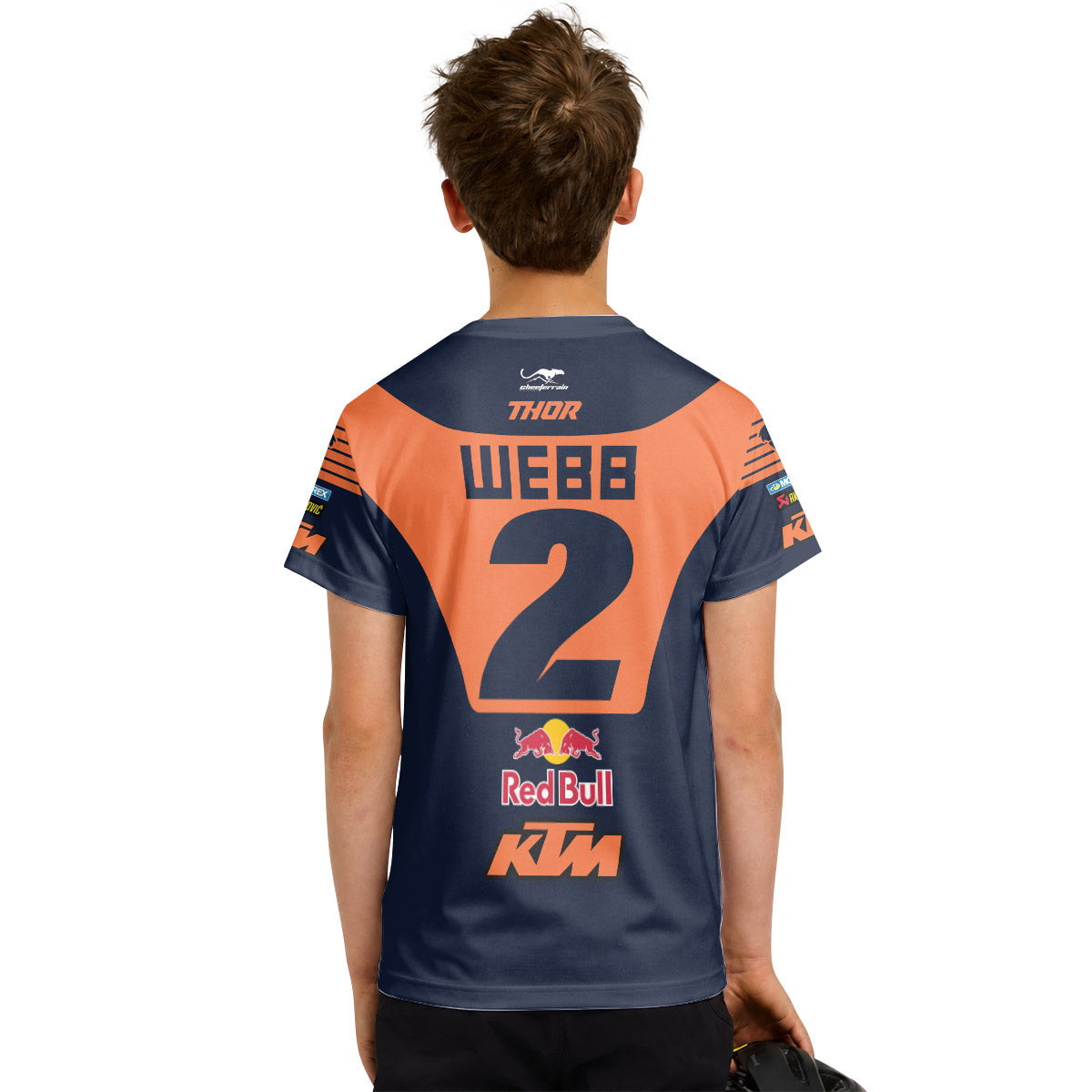 Cooper Webb 2 Thor Orange Blue Youth Short Sleeve Motocross Jersey