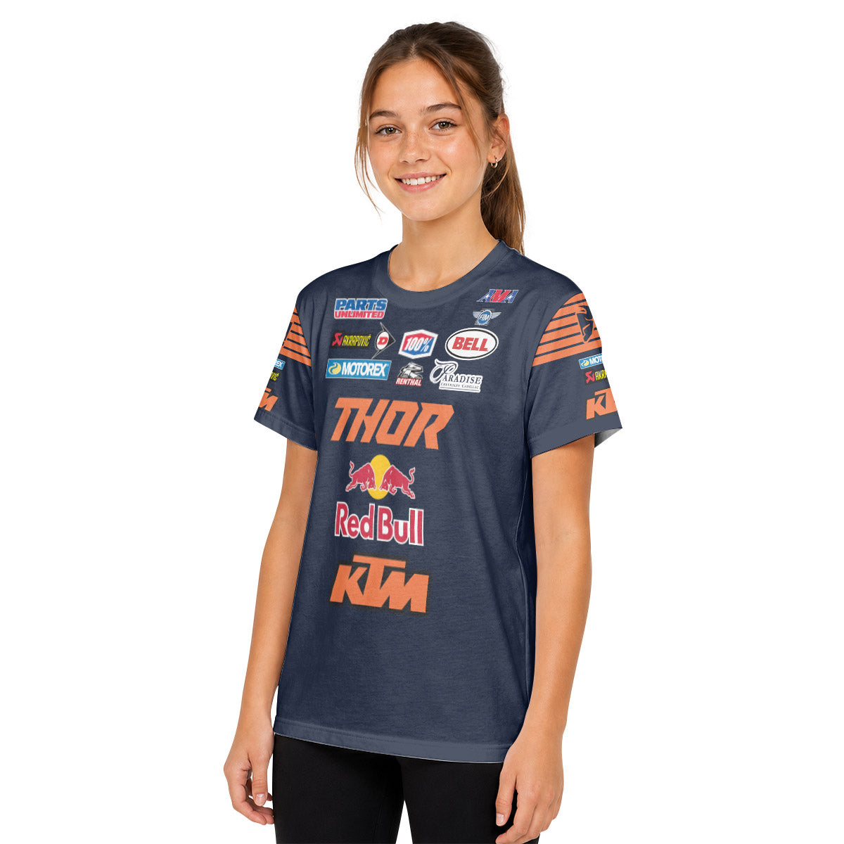 Cooper Webb 2 Thor Orange Blue Youth Short Sleeve Motocross Jersey