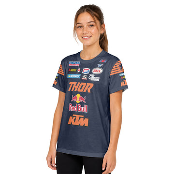 Cooper Webb 2 Thor Orange Blue Youth Short Sleeve Motocross Jersey