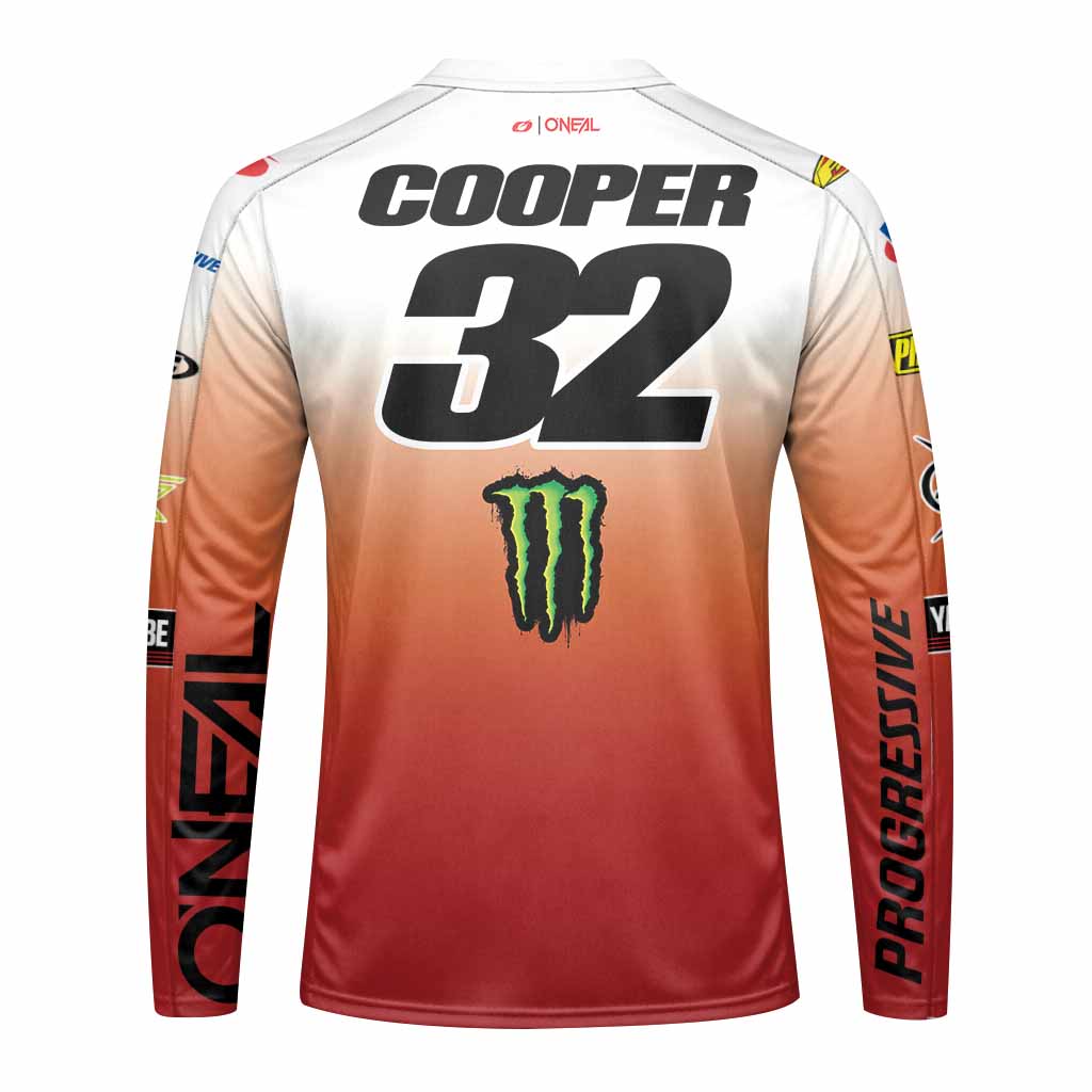 Cooper Webb 32 Oneal Orange Long Sleeve Motocross Jersey