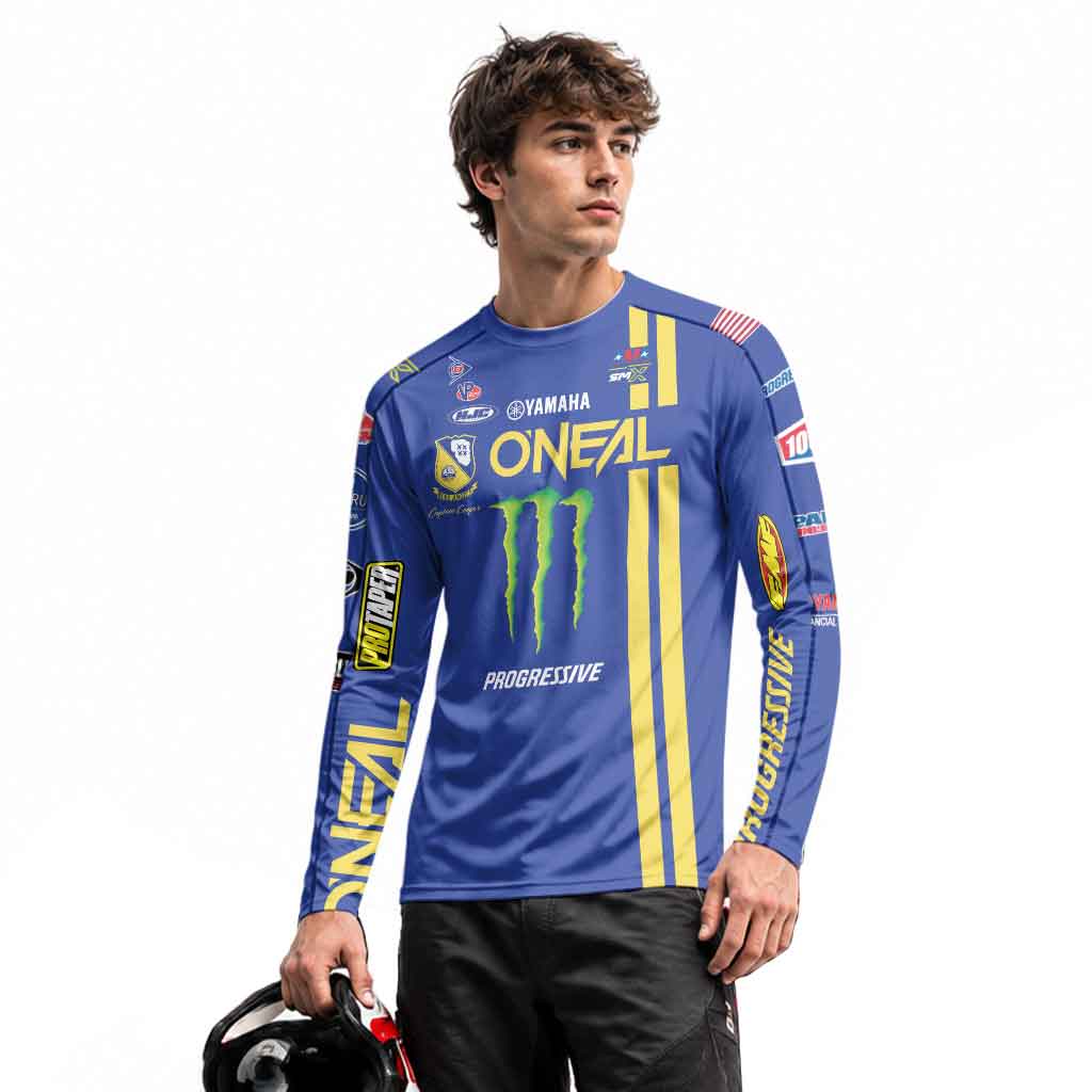 Cooper Webb 32 Oneal Yellow Stripe Long Sleeve Motocross Jersey