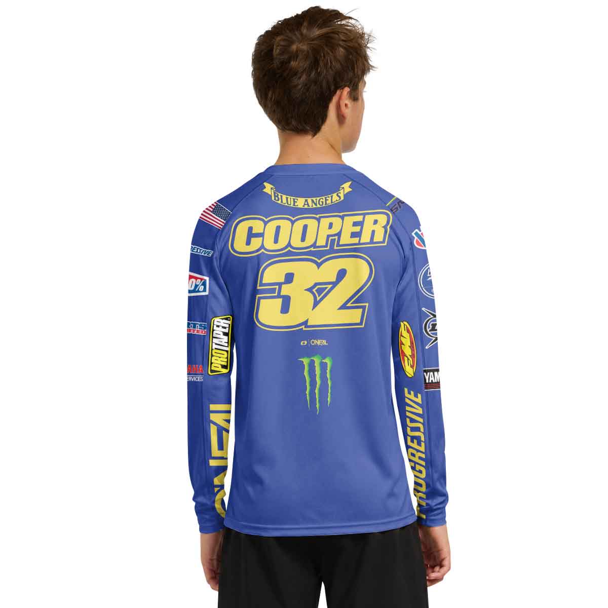Cooper Webb 32 Oneal Yellow Stripe Youth Long Sleeve Motocross Jersey