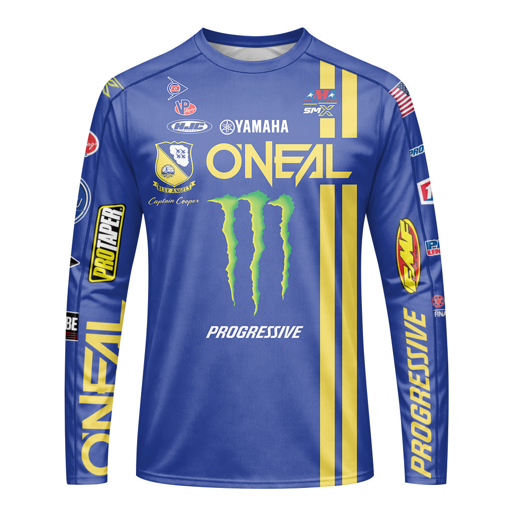 Cooper Webb 32 Oneal Yellow Stripe Youth Long Sleeve Motocross Jersey
