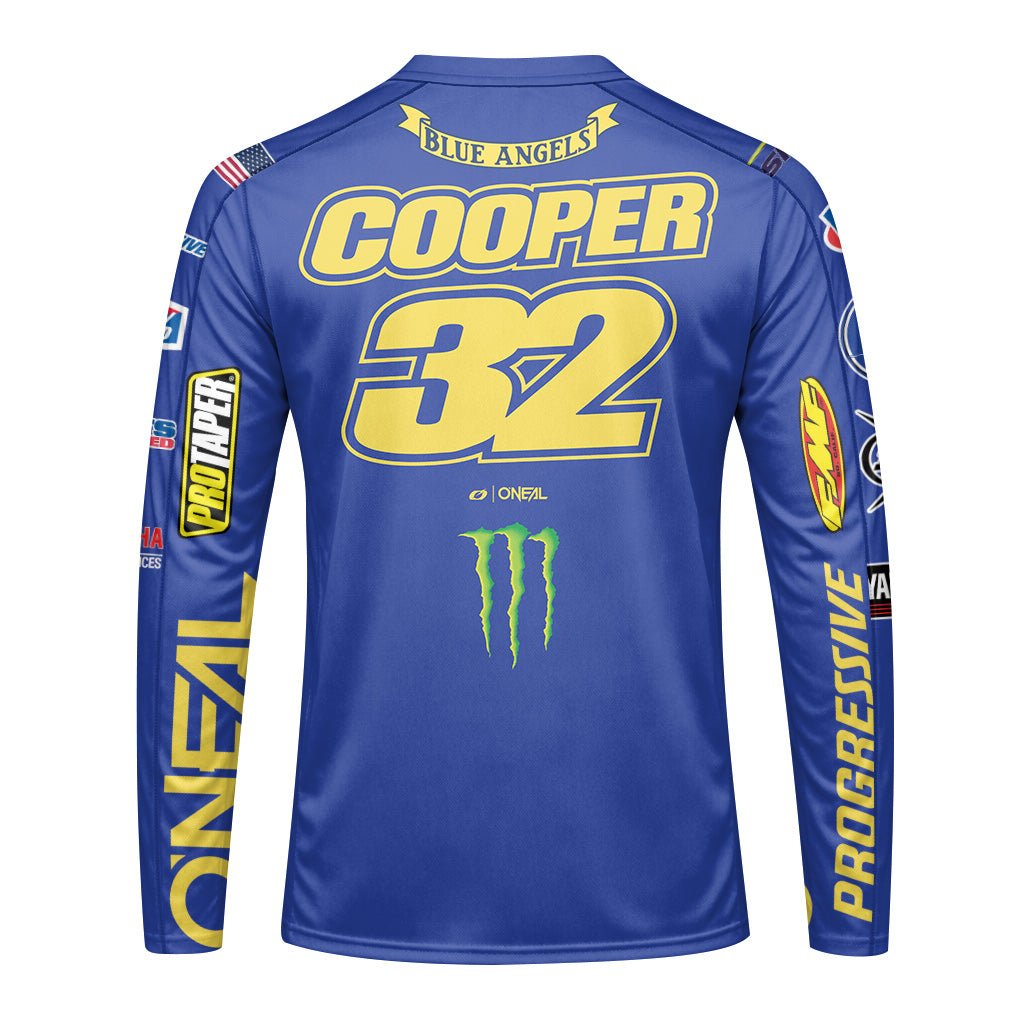 Cooper Webb 32 Oneal Yellow Stripe Youth Long Sleeve Motocross Jersey