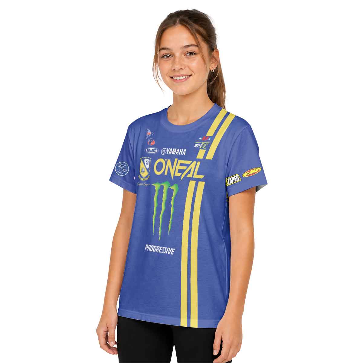 Cooper Webb 32 Oneal Yellow Stripe Youth Short Sleeve Motocross Jersey