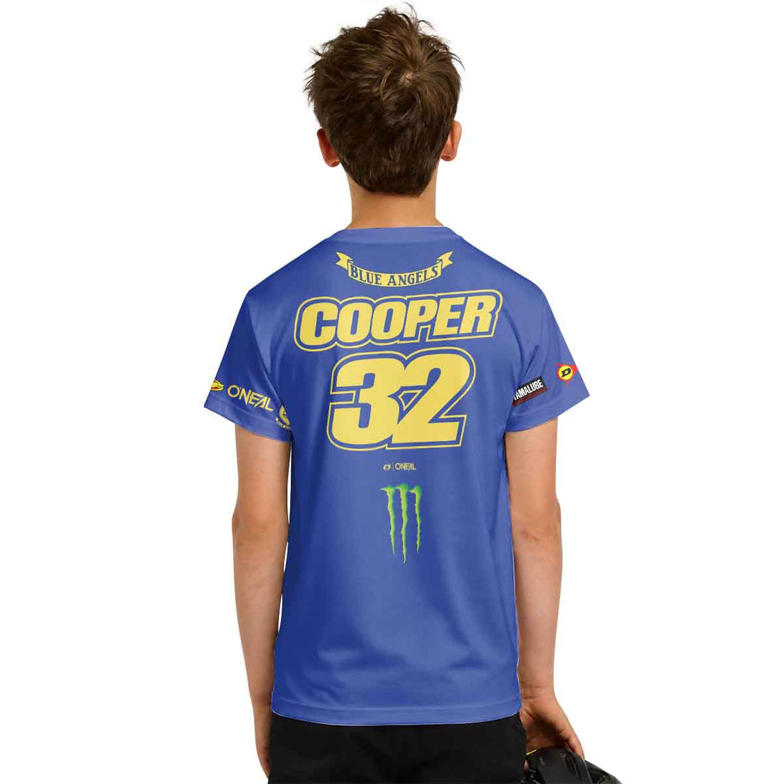 Cooper Webb 32 Oneal Yellow Stripe Youth Short Sleeve Motocross Jersey