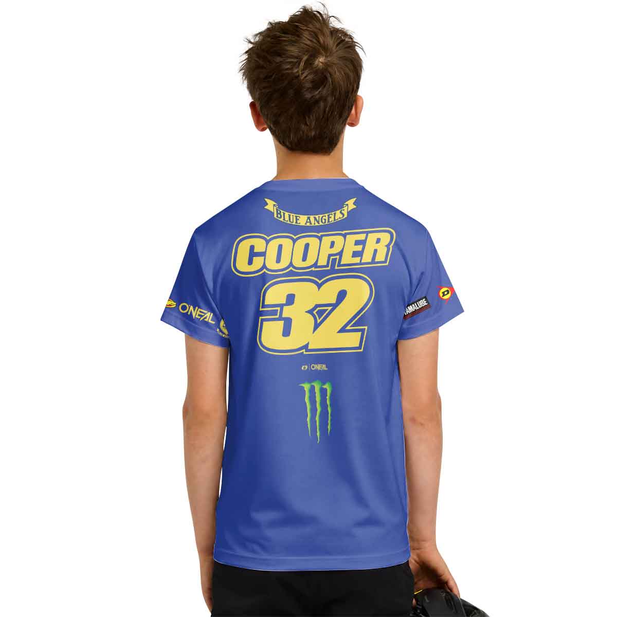 Cooper Webb 32 Oneal Yellow Stripe Youth Short Sleeve Motocross Jersey