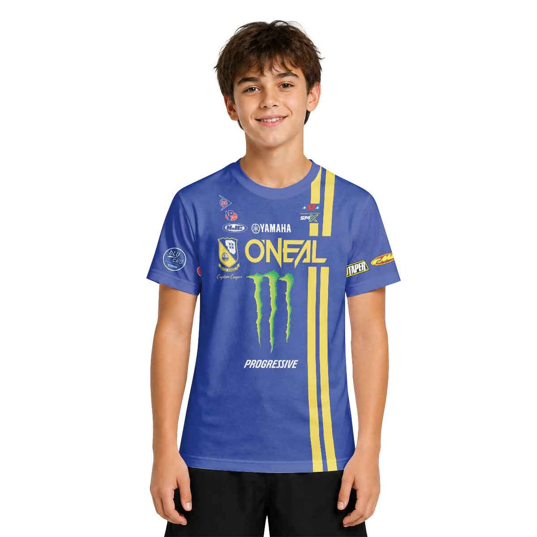 Cooper Webb 32 Oneal Yellow Stripe Youth Short Sleeve Motocross Jersey