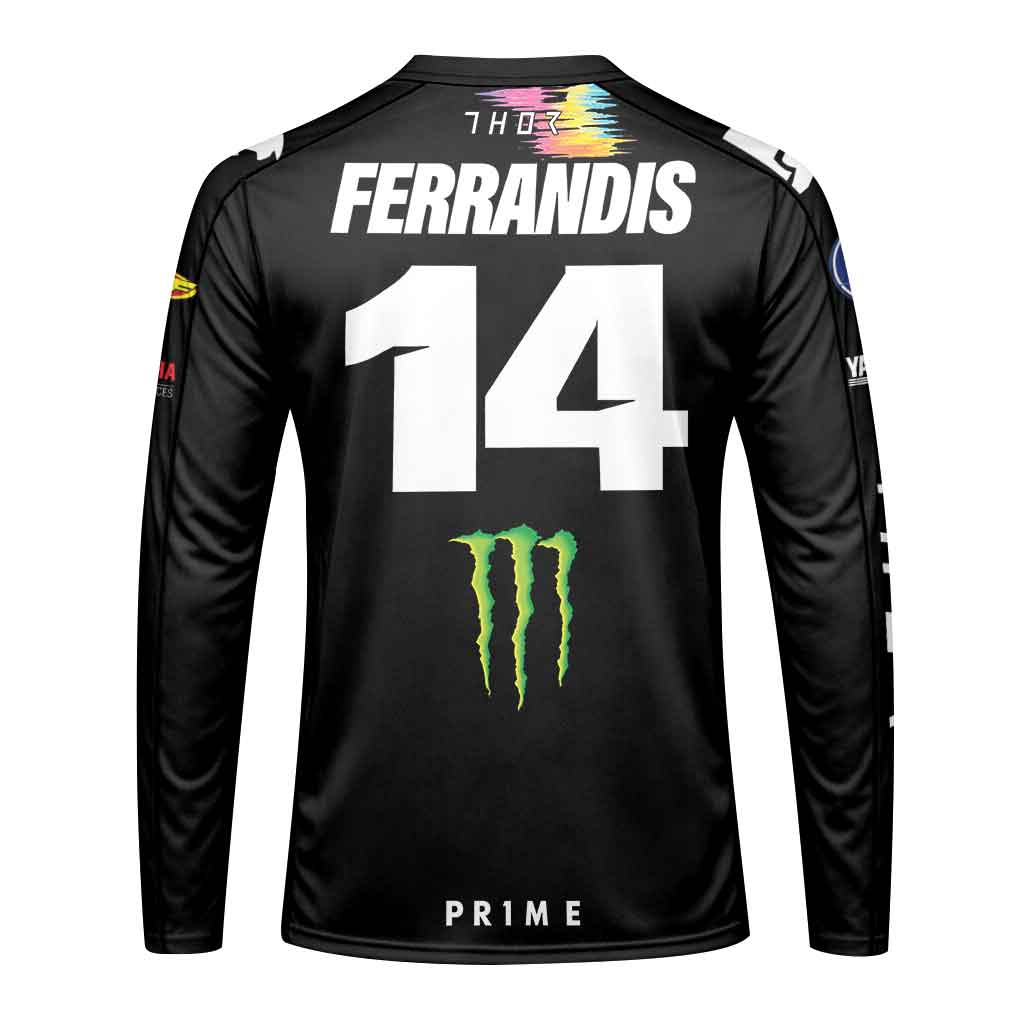 Dylan Ferrandis 14 Monster Rainbow Brush Stroke Long Sleeve Motocross Jersey