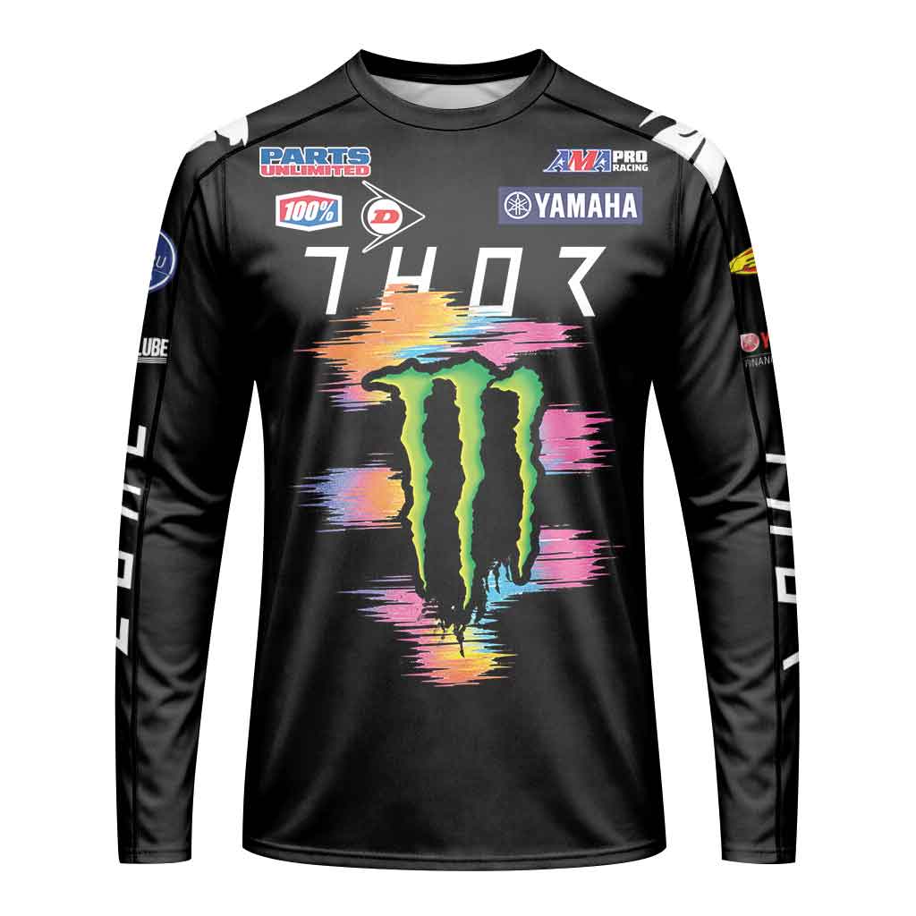 Dylan Ferrandis 14 Monster Rainbow Brush Stroke Long Sleeve Motocross Jersey