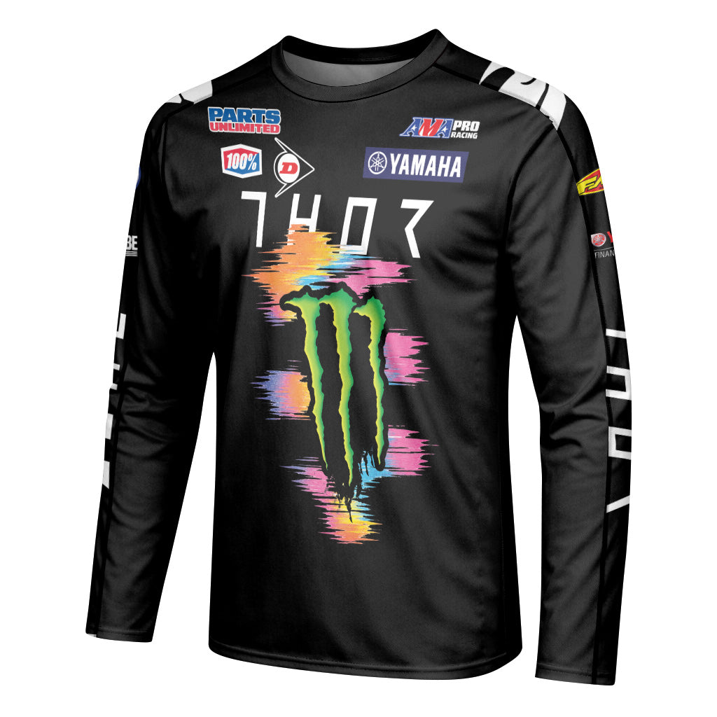 Dylan Ferrandis 14 Monster Rainbow Brush Stroke Long Sleeve Motocross Jersey