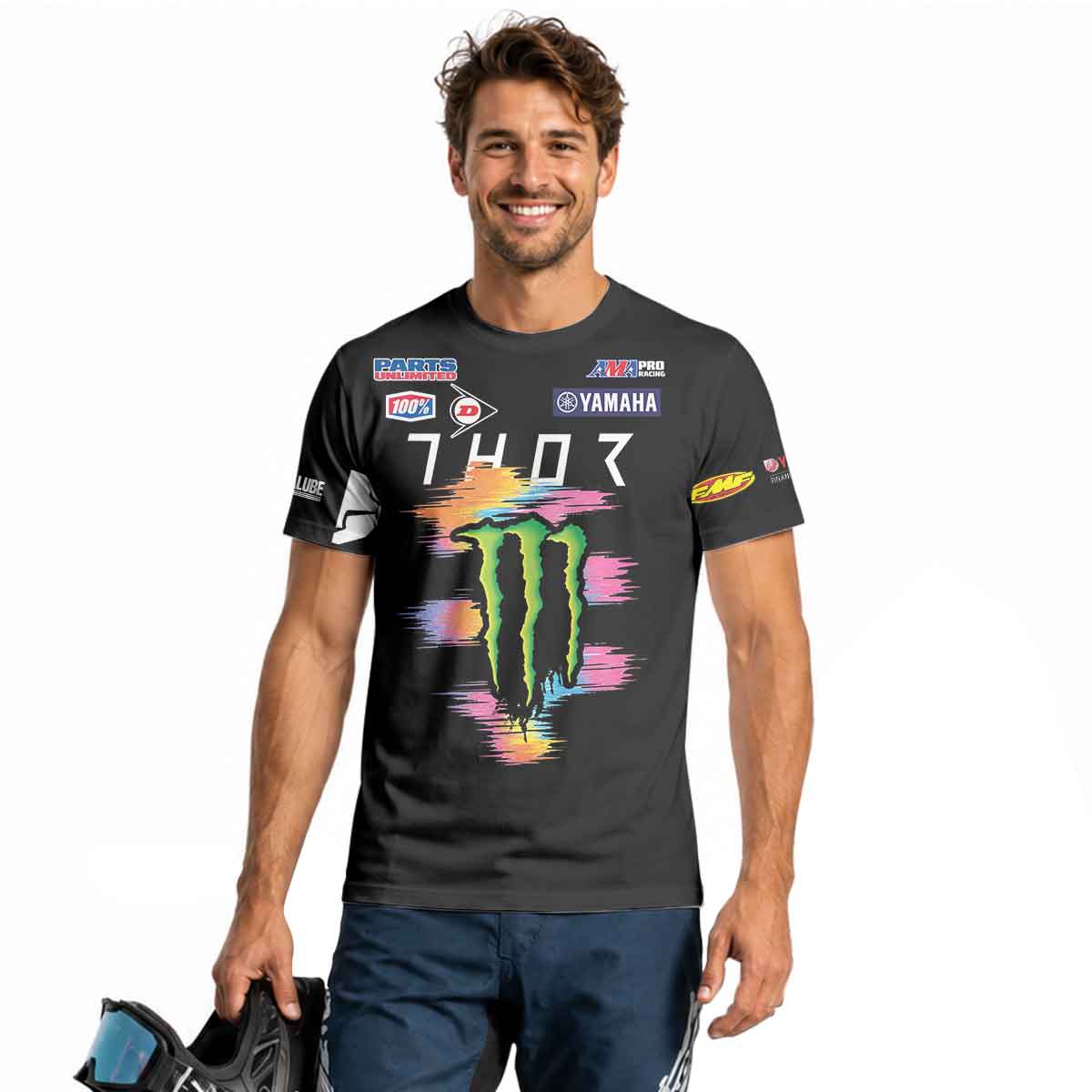 Dylan Ferrandis 14 Monster Rainbow Brush Stroke Short Sleeve Motocross Jersey