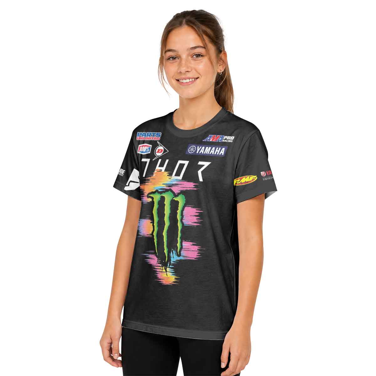 Dylan Ferrandis 14 Monster Rainbow Brush Stroke Youth Short Sleeve Motocross Jersey