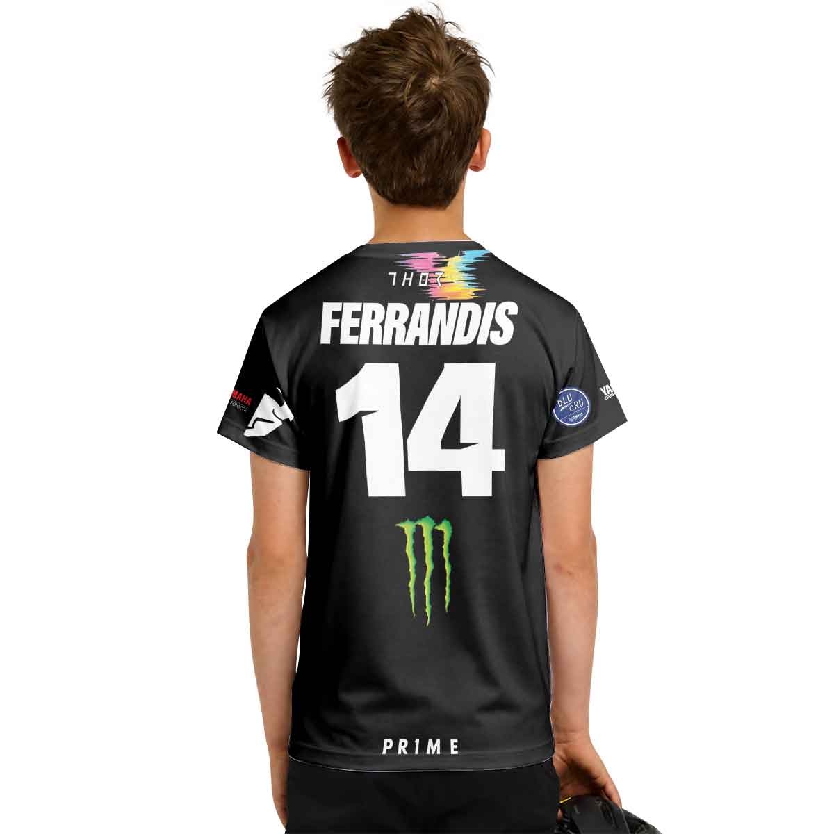 Dylan Ferrandis 14 Monster Rainbow Brush Stroke Youth Short Sleeve Motocross Jersey