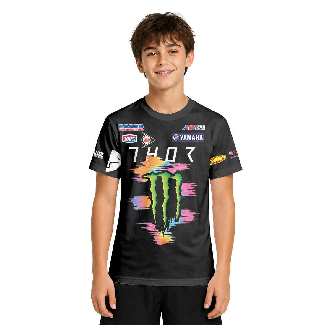 Dylan Ferrandis 14 Monster Rainbow Brush Stroke Youth Short Sleeve Motocross Jersey