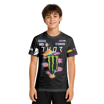 Dylan Ferrandis 14 Monster Rainbow Brush Stroke Youth Short Sleeve Motocross Jersey