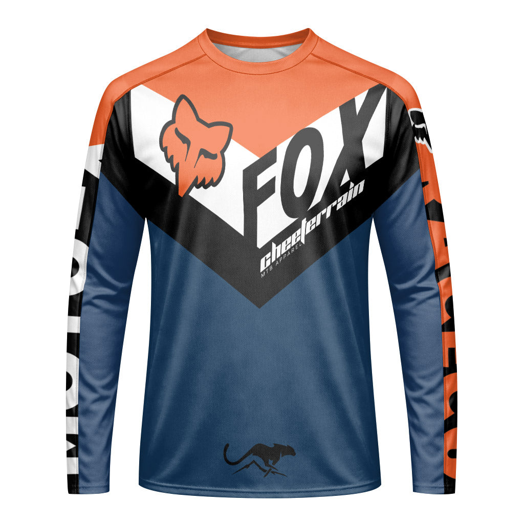 Fox Blue Raceco Long Sleeve Mountain Bike Jersey