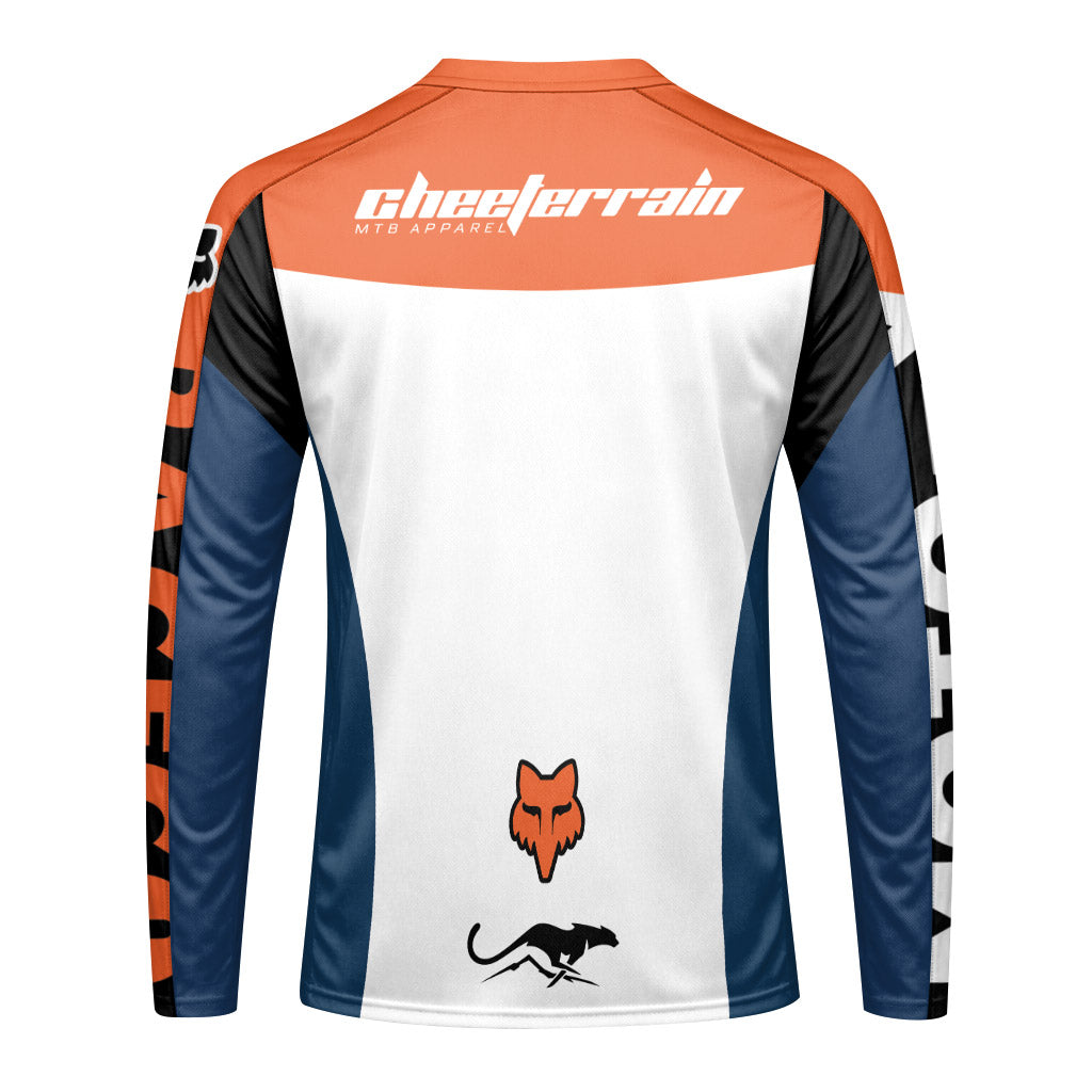 Fox Blue Raceco Long Sleeve Mountain Bike Jersey