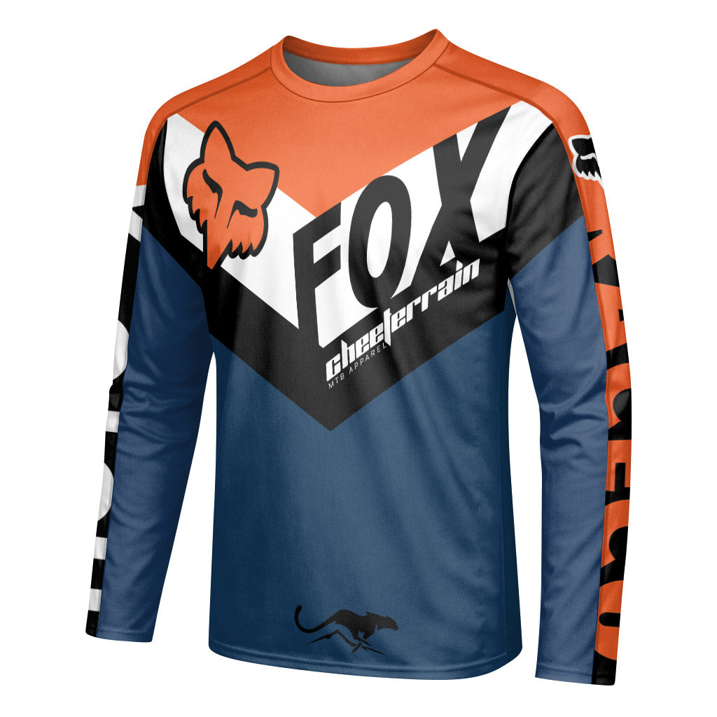 Fox Blue Raceco Long Sleeve Mountain Bike Jersey