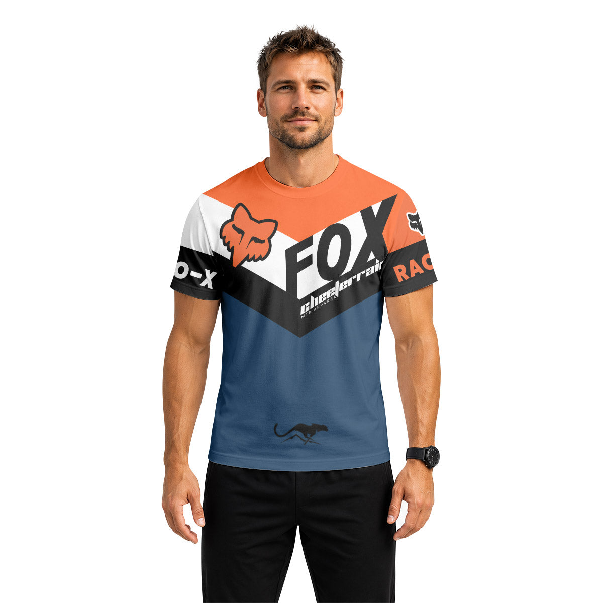 Fox Blue Raceco Short Sleeve Mountain Bike Jersey