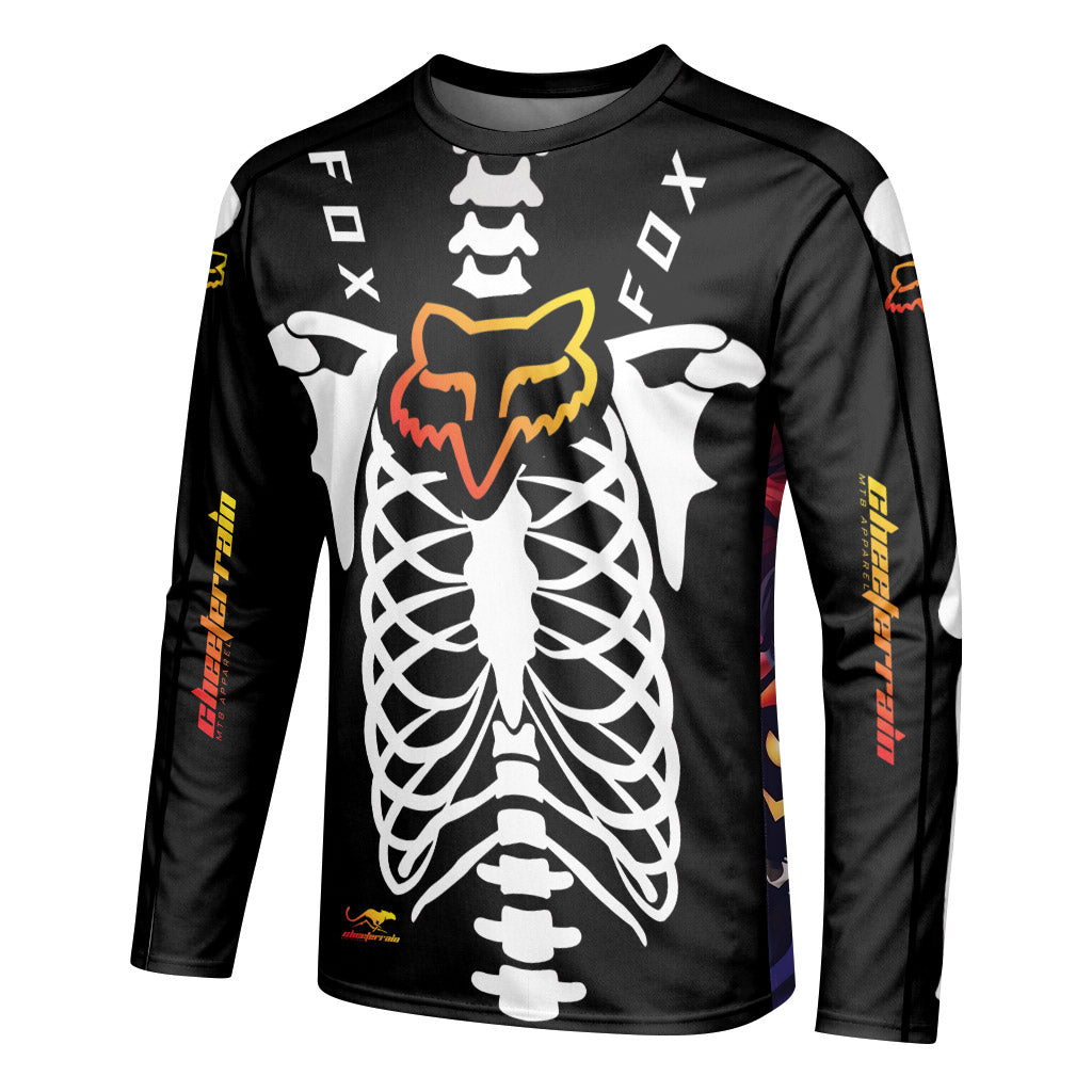 Fox Halloween Evil Clown Long Sleeve Mountain Bike Jersey