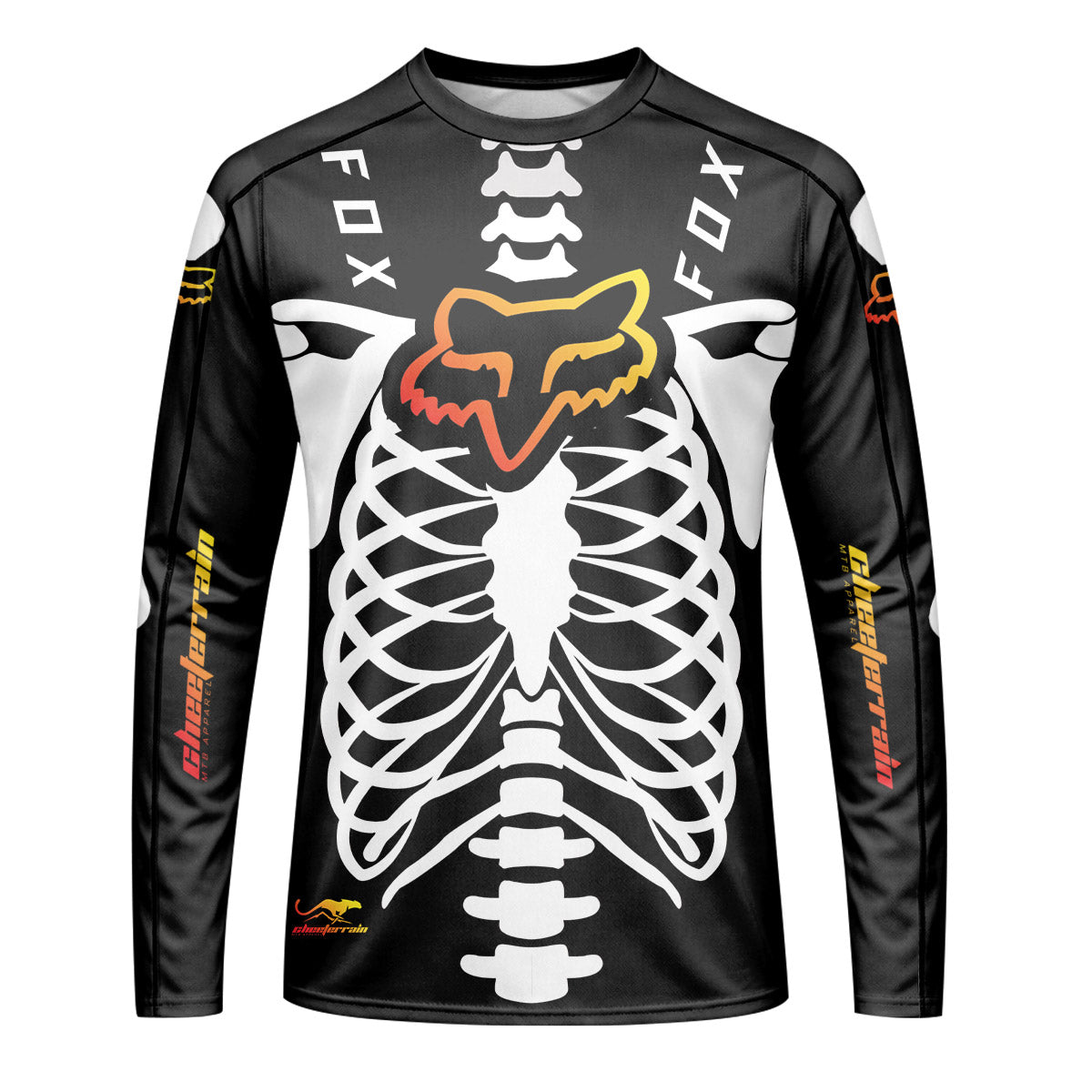 Fox Halloween Evil Clown Youth Long Sleeve Mountain Bike Jersey