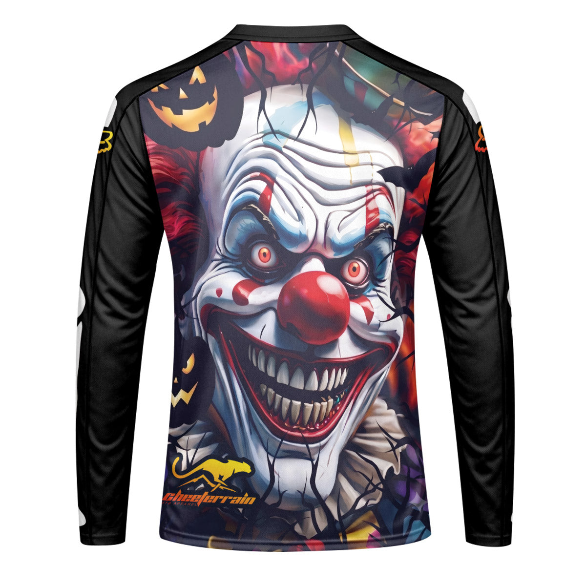 Fox Halloween Evil Clown Youth Long Sleeve Mountain Bike Jersey