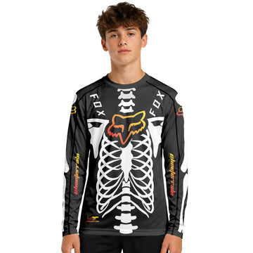 Fox Halloween Evil Clown Youth Long Sleeve Mountain Bike Jersey