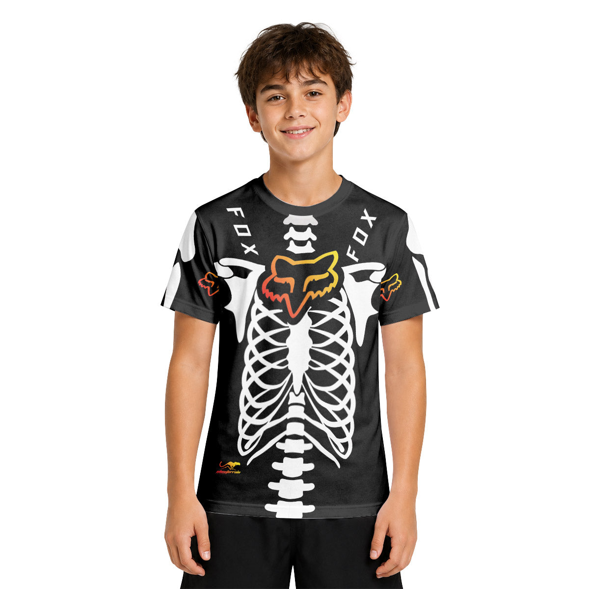 Fox Halloween Evil Clown Youth Short Sleeve Mountain Bike Jersey