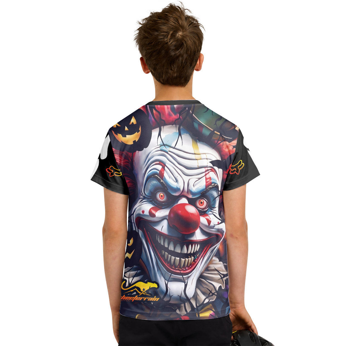 Fox Halloween Evil Clown Youth Short Sleeve Mountain Bike Jersey