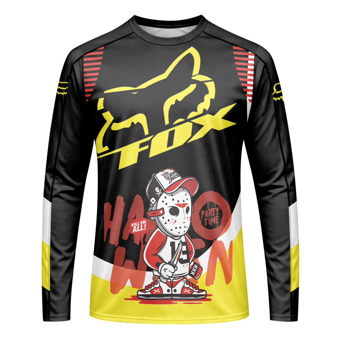 Fox Halloween Jason Party Youth Long Sleeve Mountain Bike Jersey