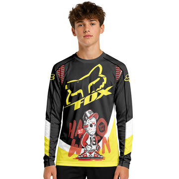 Fox Halloween Jason Party Youth Long Sleeve Mountain Bike Jersey