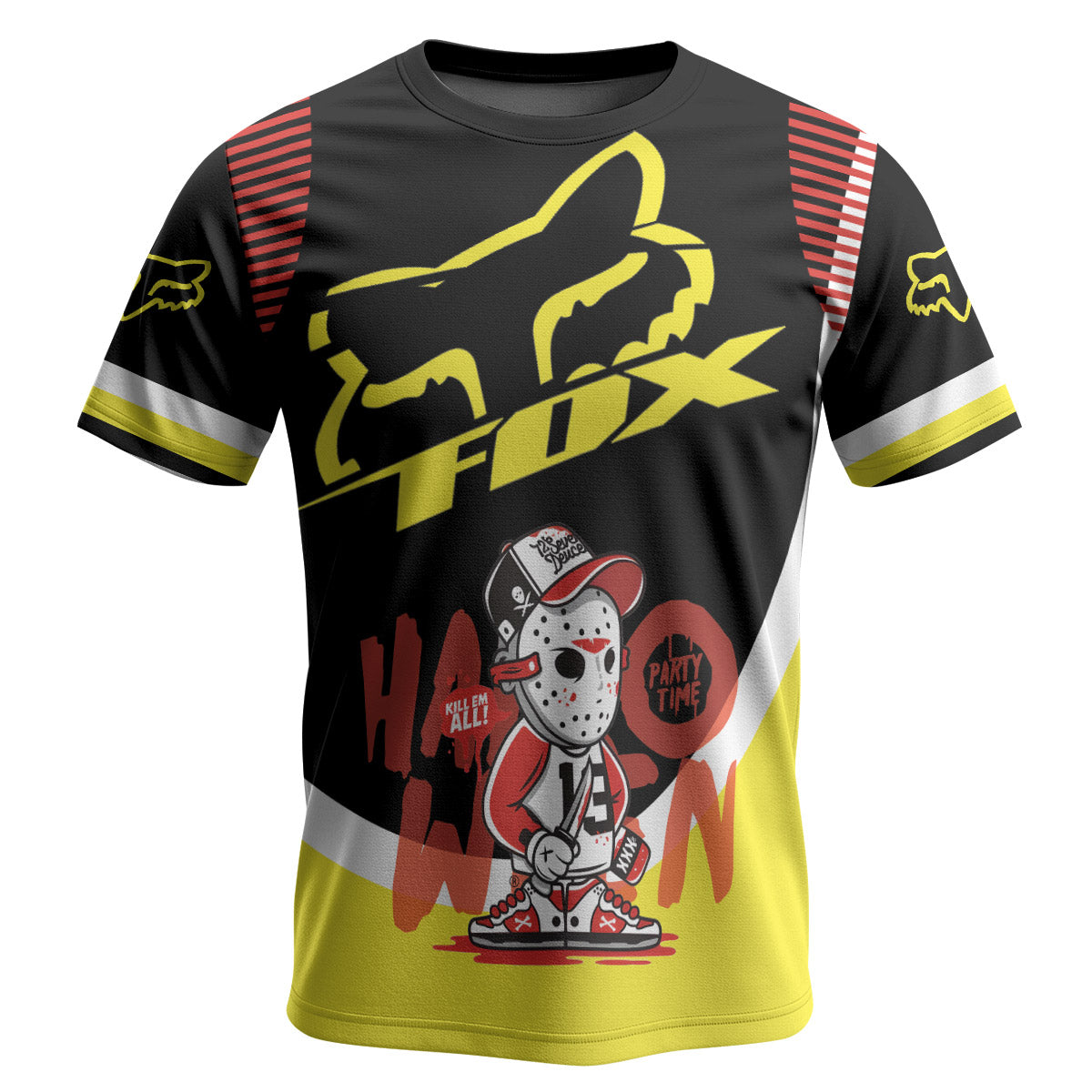 Fox Halloween Jason Party Youth Short Sleeve Mountain Bike Jersey