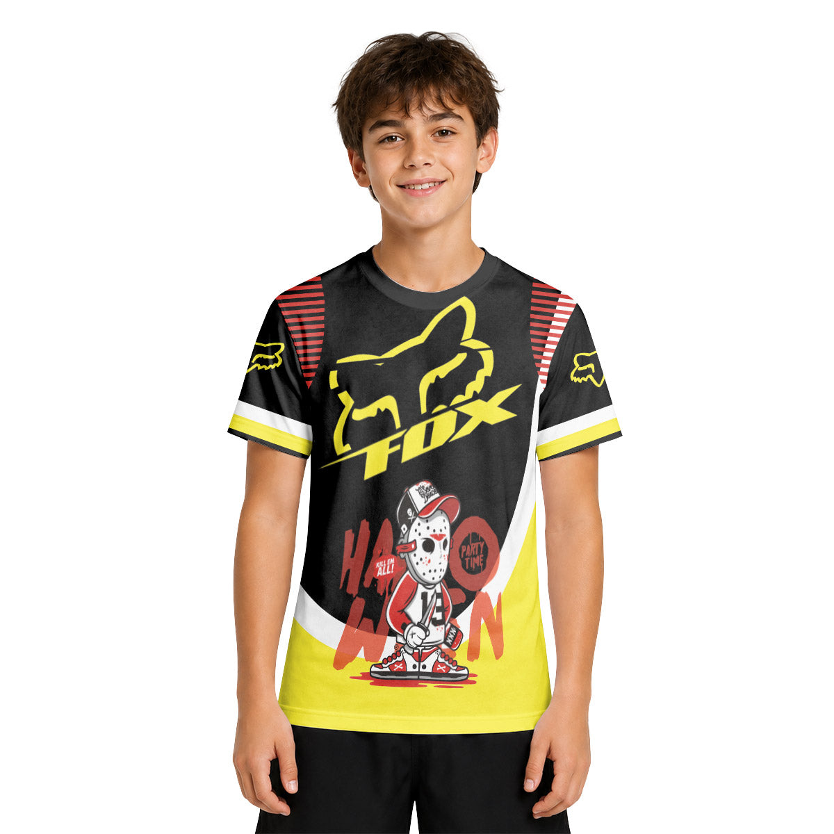 Fox Halloween Jason Party Youth Short Sleeve Mountain Bike Jersey