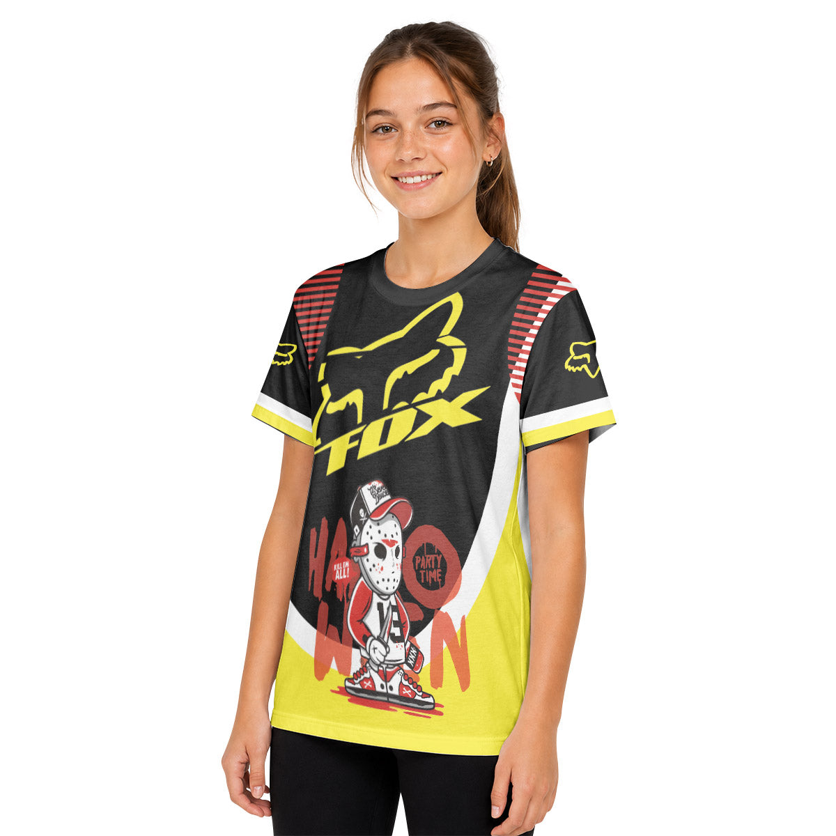 Fox Halloween Jason Party Youth Short Sleeve Mountain Bike Jersey