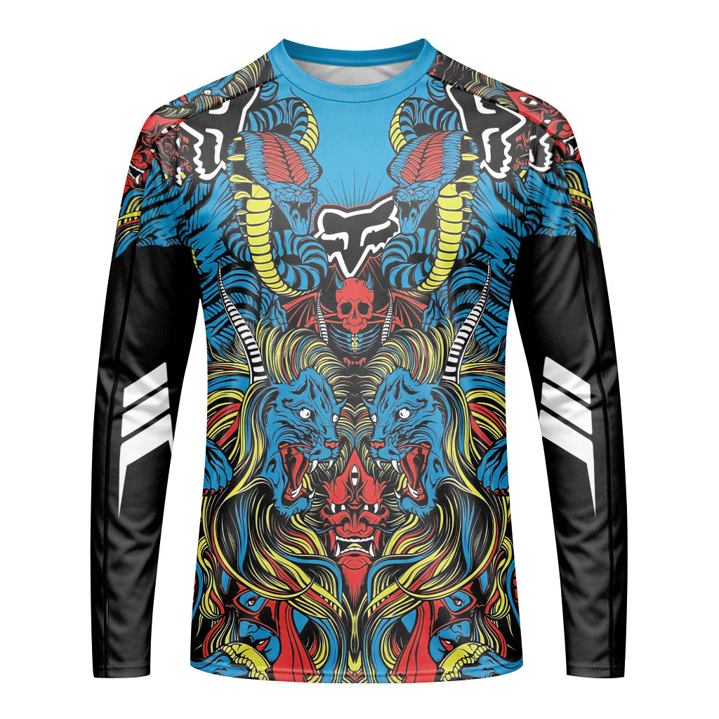 Fox Japanese Tattoo Long Sleeve Mountain Bike Jersey
