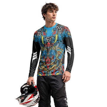 Fox Japanese Tattoo Long Sleeve Mountain Bike Jersey