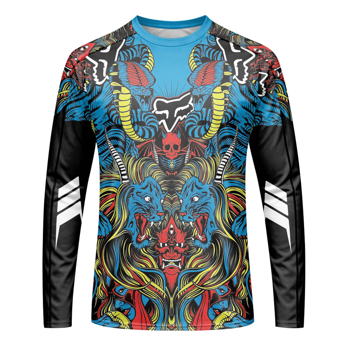 Fox Japanese Tattoo Youth Long Sleeve Mountain Bike Jersey