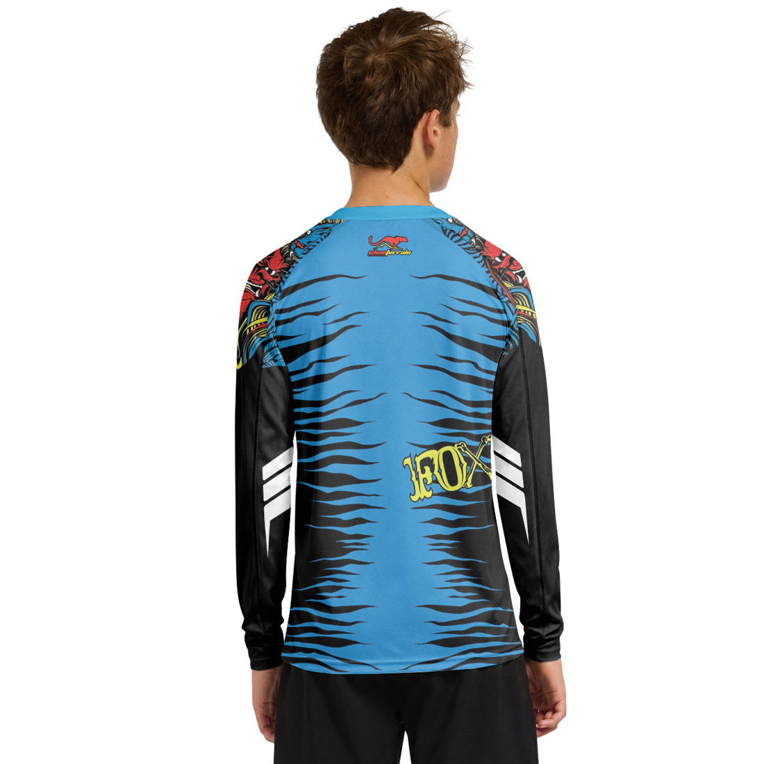 Fox Japanese Tattoo Youth Long Sleeve Mountain Bike Jersey