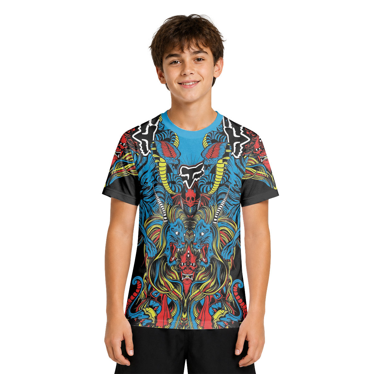 Fox Japanese Tattoo Youth Short Sleeve Mountain Bike Jersey