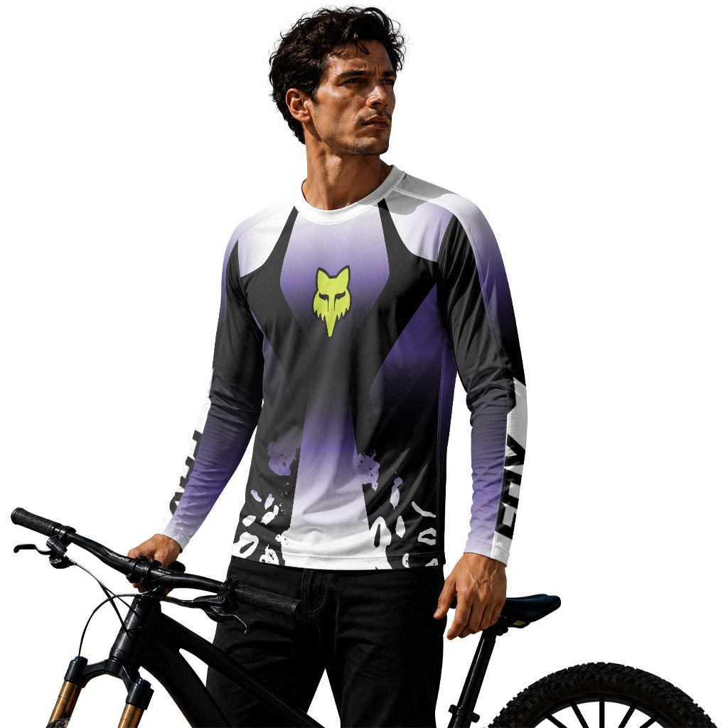 Fox Purple Gradient Ink Long Sleeve Mountain Bike Jersey