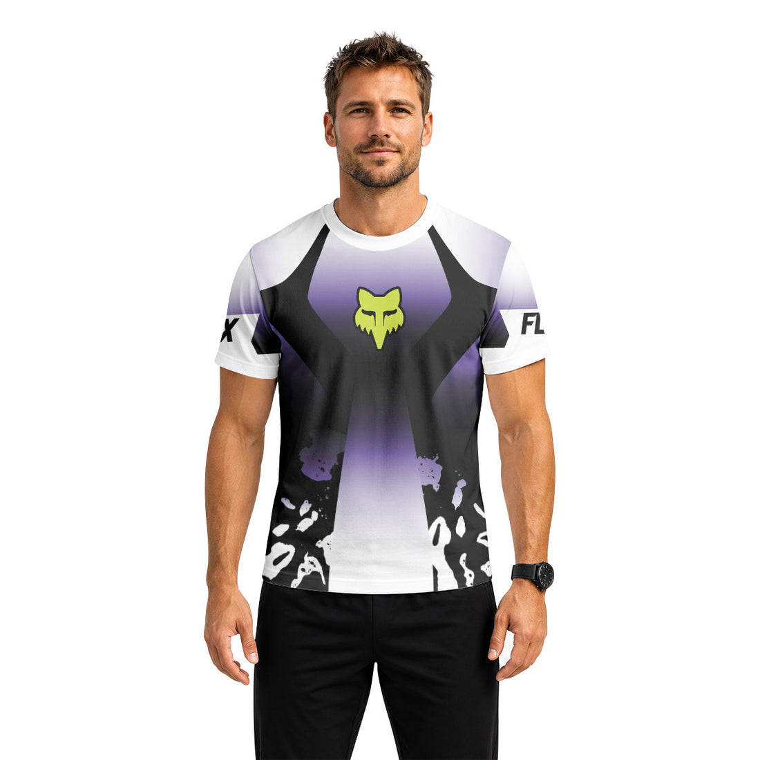 Fox Purple Gradient Ink Short Sleeve Mountain Bike Jersey
