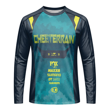 Fox Racing Black Teal Long Sleeve Mountain Bike Jersey