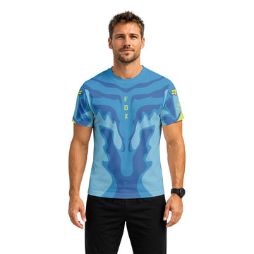 Fox Racing Blue Flame Short Sleeve Mountain Bike Jersey