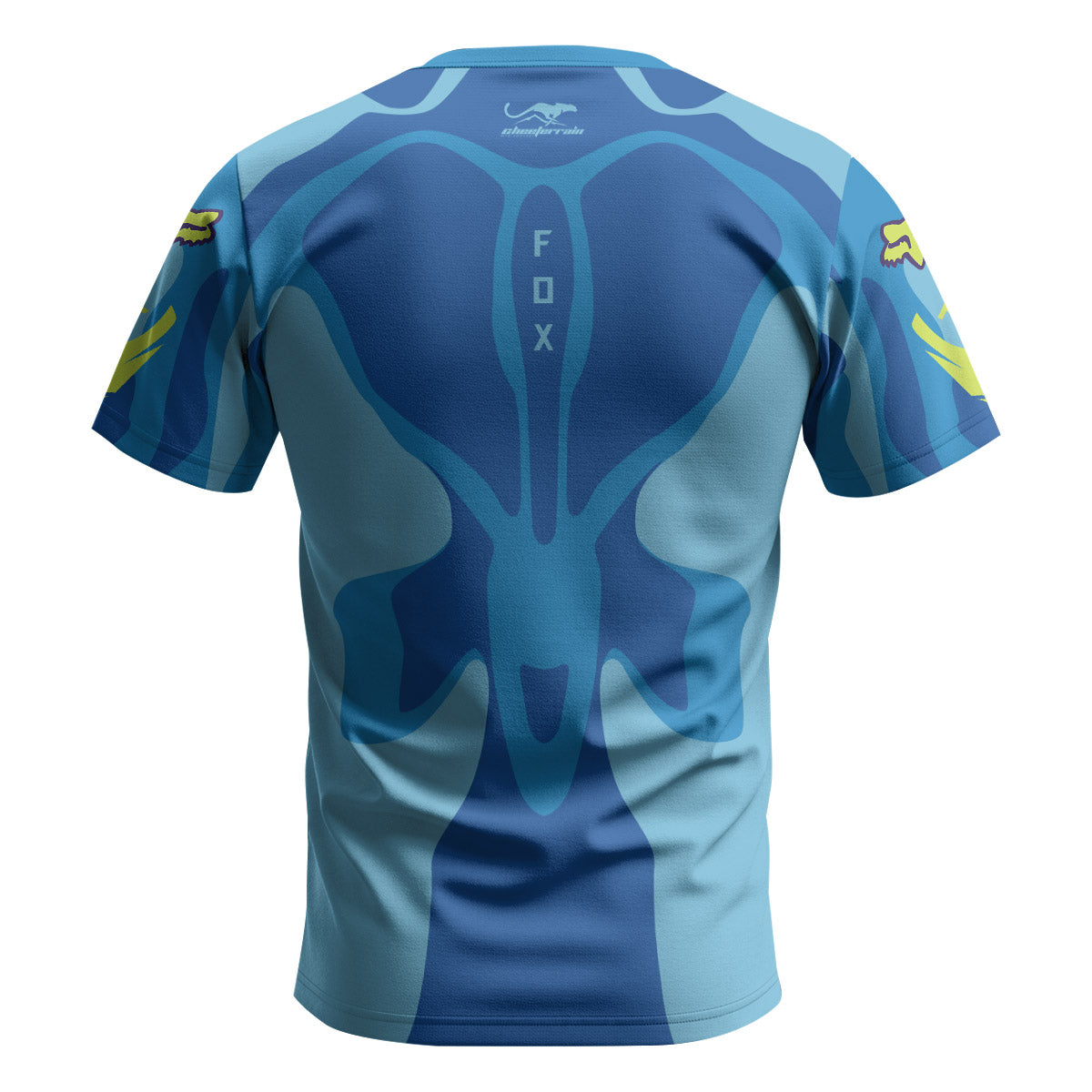 Fox Racing Blue Flame Short Sleeve Mountain Bike Jersey